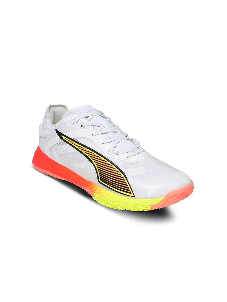 Puma Unisex White Accelerate Nitro SQD 4 Badminton Shoes-image-20