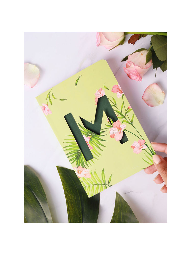 Doodle Initial M - Floral Monogram Notebook