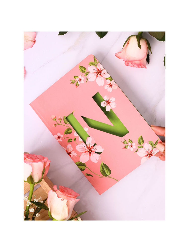 Doodle Initial N - Floral Monogram Notebook