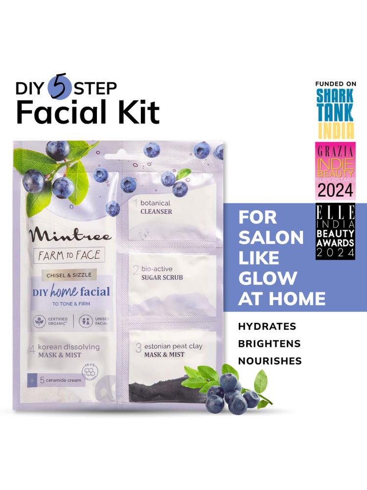 Mintree Organic Blueberry at Home Facial Kit for Women Korean Melting Collagen Film Sheet Mask-picture-12