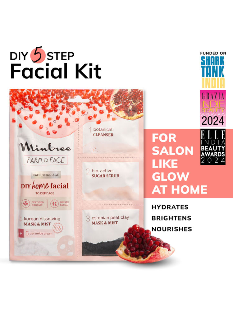 Mintree Organic Pomegranate Brightening at Home Facial for Women with Korean Melting Film Sheet Mask-image-19