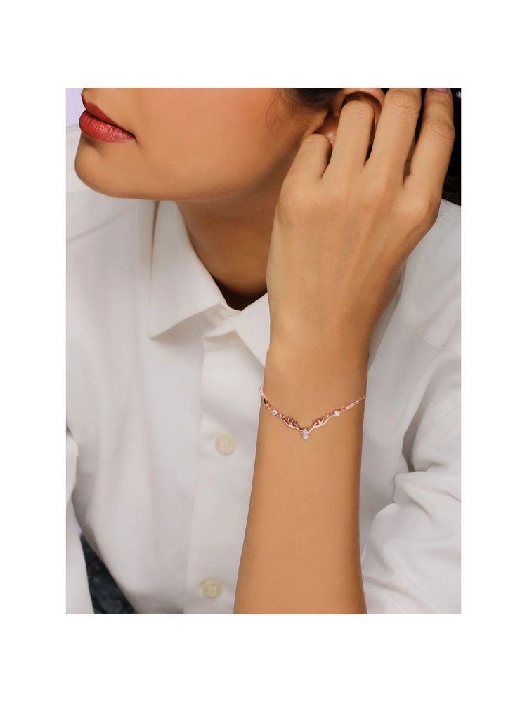 GIVA Sterling Silver Anushka Sharma Rose Gold Deer Bracelet for Women(Adjustable)-picture-17