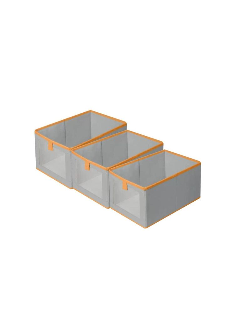 House of Quirk Grey Durable and Versatile Closet Organizers Storage Baskets (Pack of 3)-picture-15