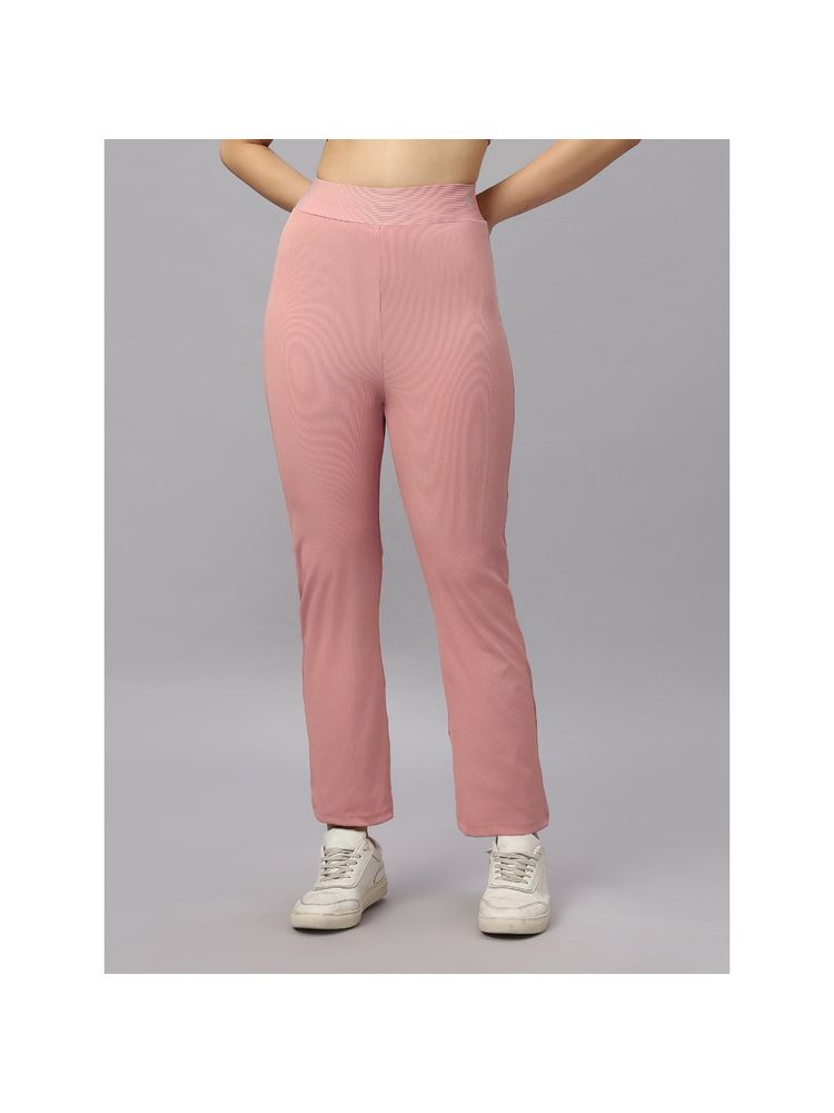 SOIE Women Mid-Rise Ankle-Length Fit And Flare Pants With Back Pockets Pink-picture-15