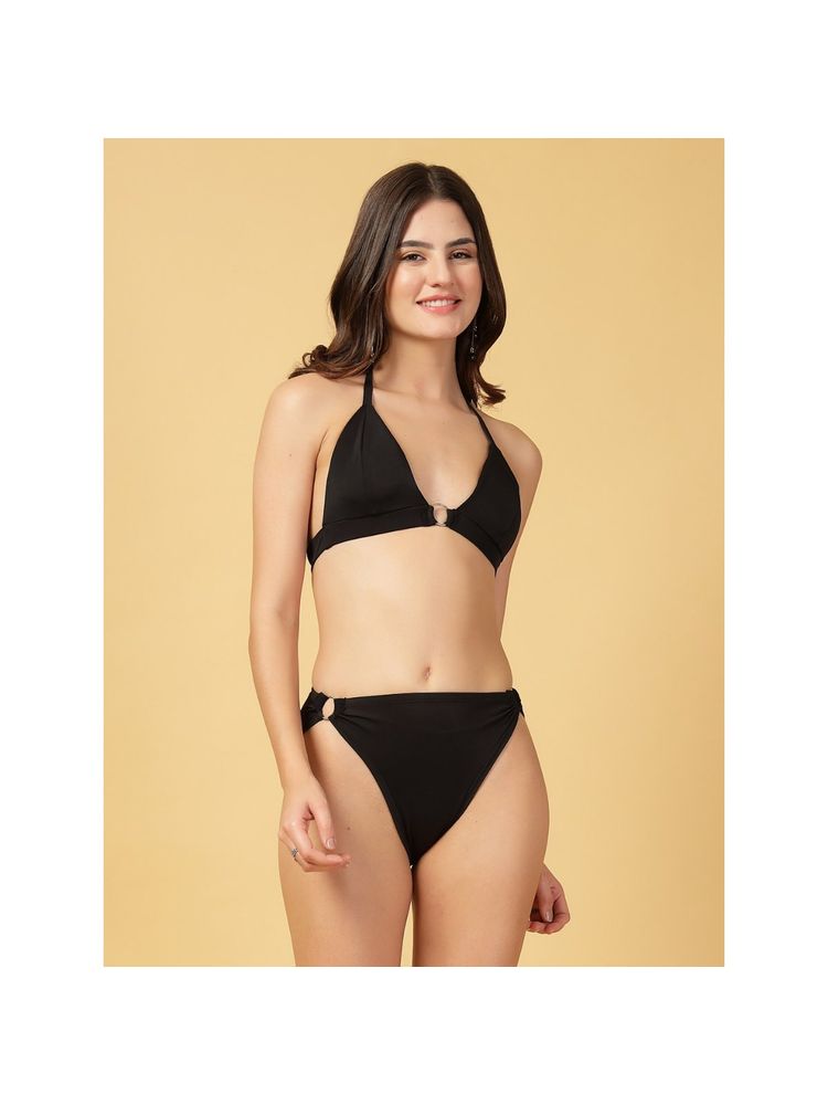 Cukoo Padded Solid Black Swim Bikini Bra & Panty (Set of 2)-picture-14