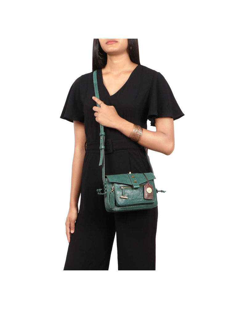 Hidesign GUEVARA 01 Women's Green Goat Leather Sling Bag-picture-17