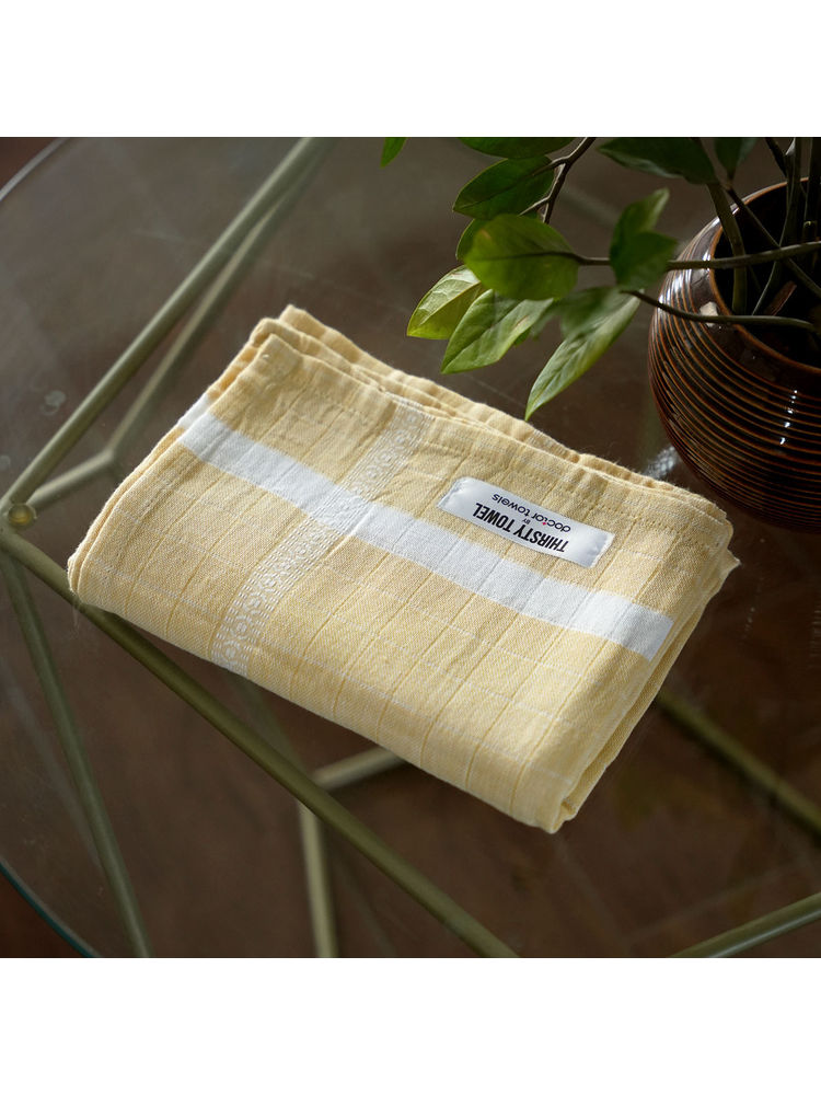 Doctor Towels Yellow Double Cloth Cotton Bath Towel (M)-image-43
