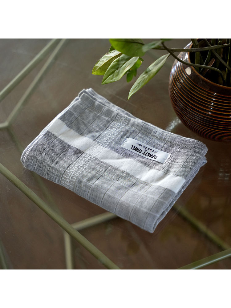 Doctor Towels Grey Double Cloth Cotton Bath Towel (M)-picture-11