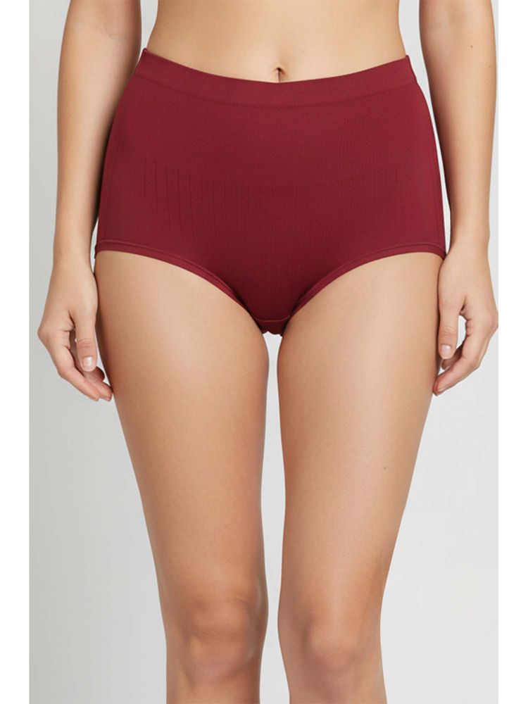 Zivame Maroon High Rise Full Coverage Tummy Tucker Hipster-picture-7