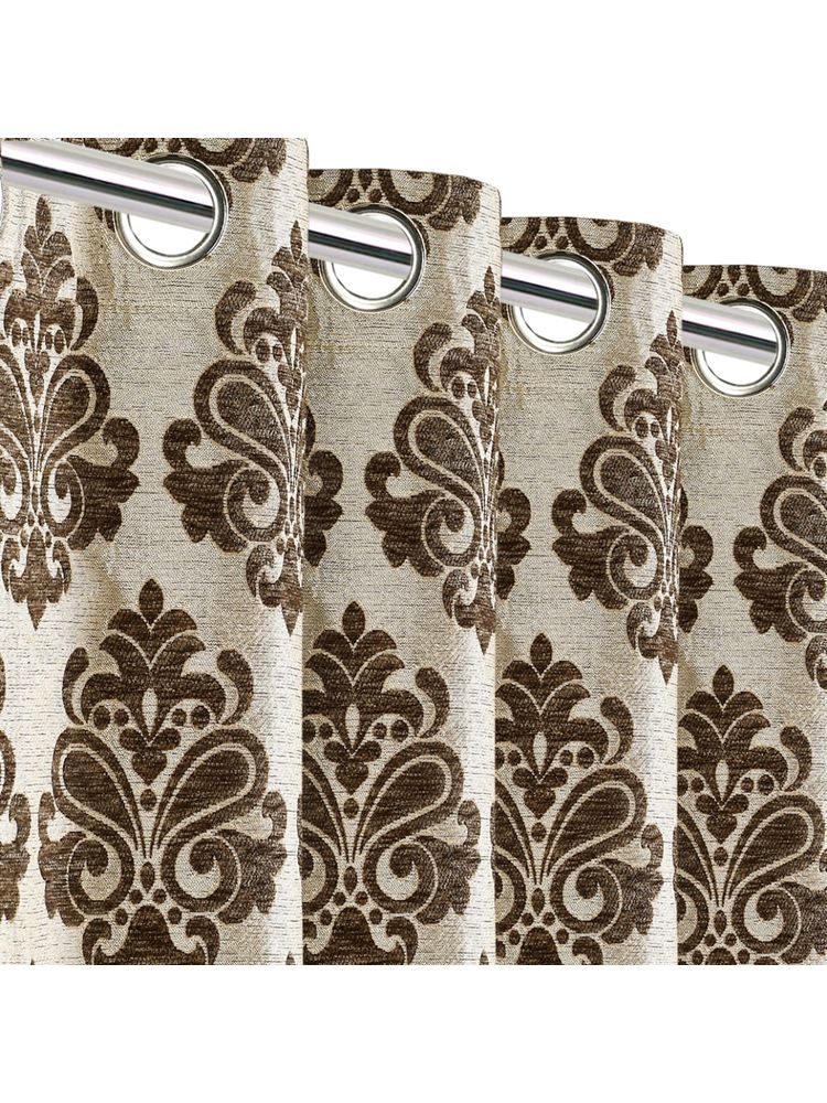Saral Home Medallion Chenille Blackout Door Curtains 1Pc,Lt.Brown. 4x7 Ft-picture-17