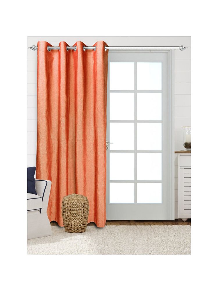 Saral Home Solid Cotton Room Darkning Window Curtains 1 Pcs, Orange 4x5 Feet-image-20
