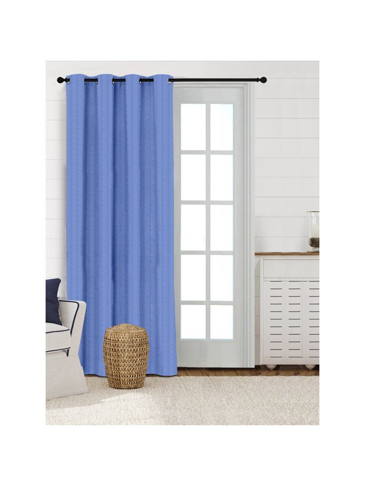 Saral Home Chawla Cotton Long Door Curtain 1Pc, Blue. 4x9 Feet-picture-19