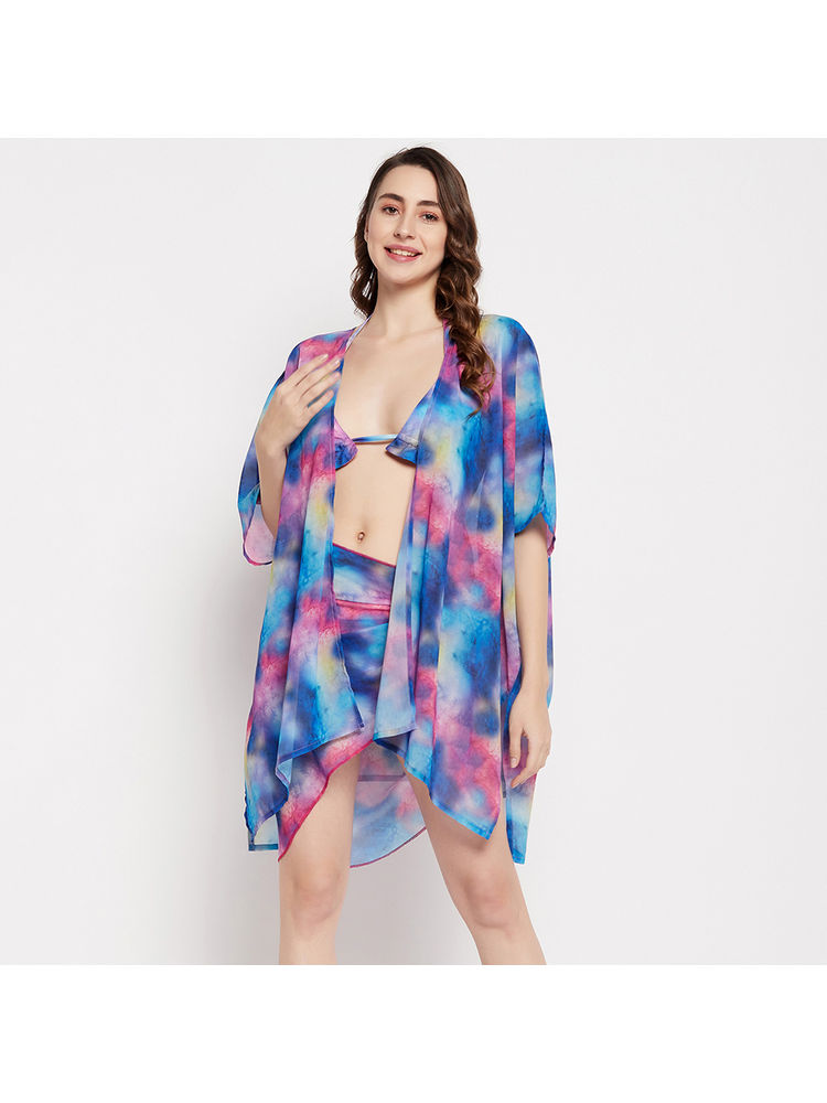 Secrets By ZeroKaata Women Printed Swimwear Cover Up Dress - Multi-Color-picture-12