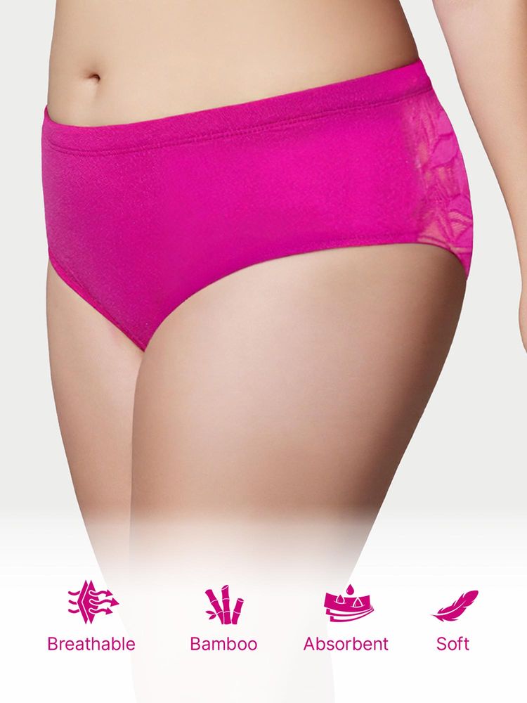 Enamor Bamboo Bliss Lace Back Brief - Pink-picture-17