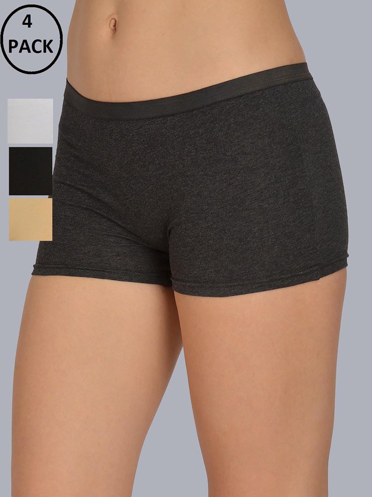 Mod & Shy Women Solid Boyshort (Pack of 4)-picture-46