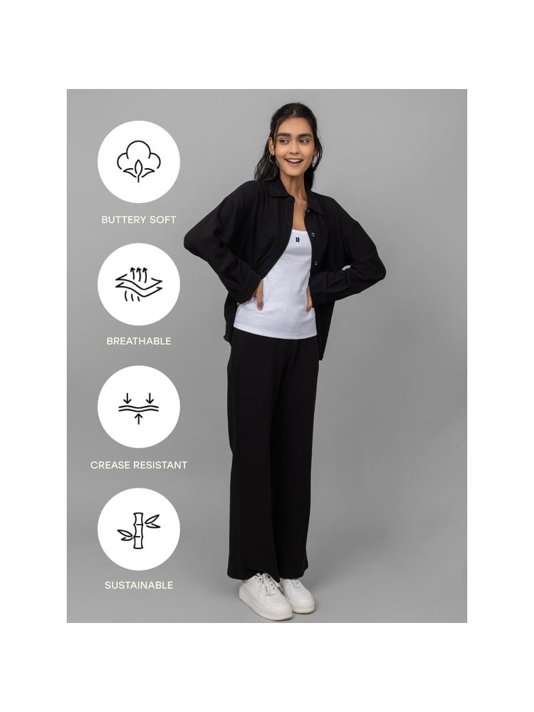 NeceSera Black Mini Waffle Multitask Pyjama-picture-12