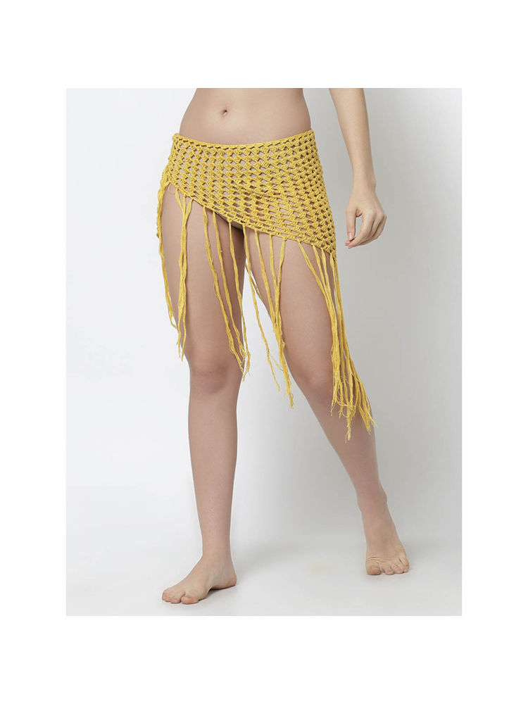 Velvery Women Yellow Self Design Sarong-image-35