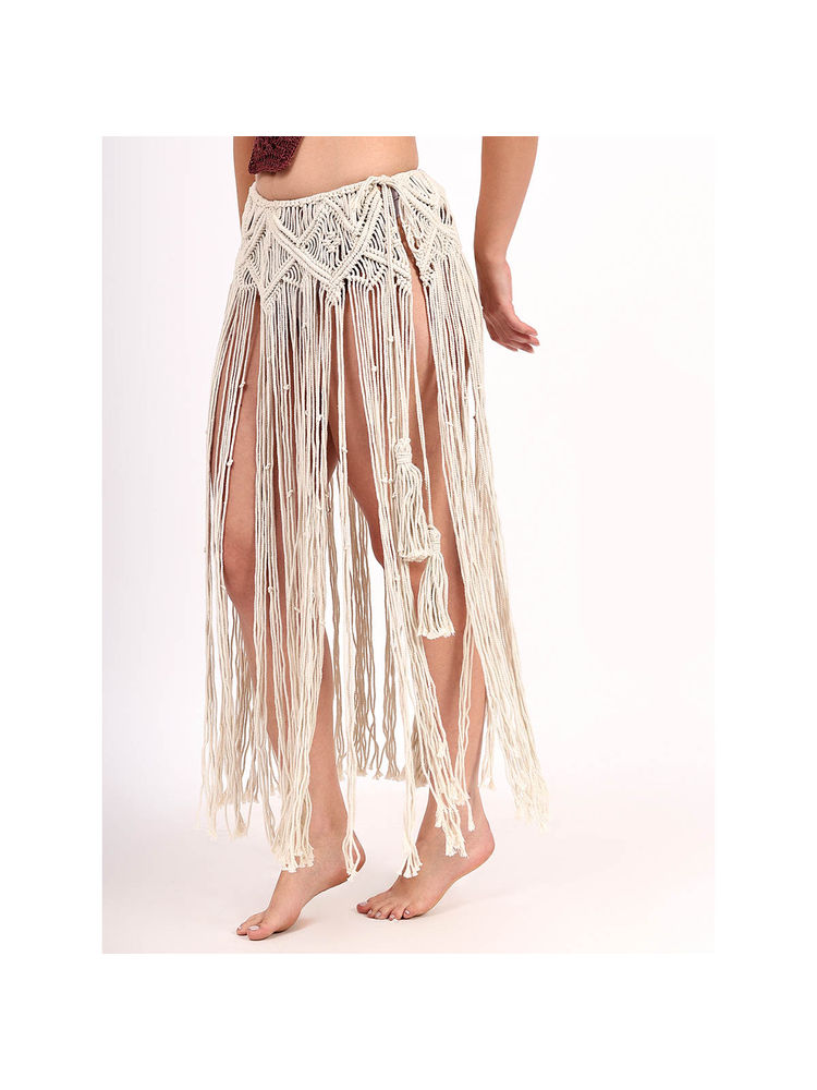 Velvery Women Off White Self Design Sarong-picture-25