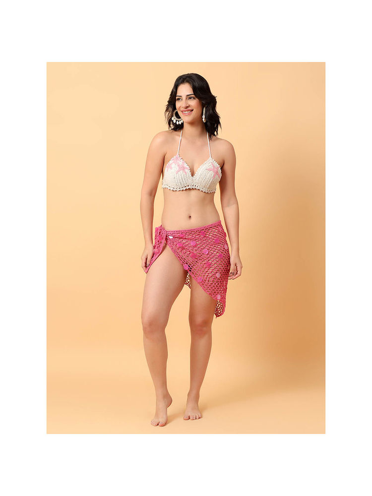 Velvery Women Pink Self Design Sarong-picture-26