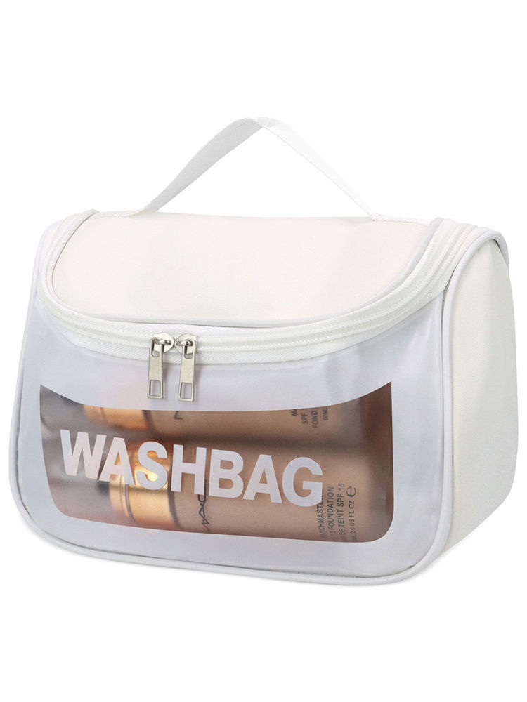 Kayanara White Transparent Cosmetic Travel Organizer Waterproof Hanging Makeup Bag-image-3