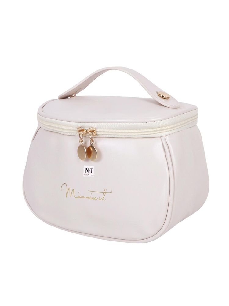 Kayanara Travel Makeup Organizer Bag With Handle, Multipurpose Cosmetic & Vanity Pouch - White-picture-10