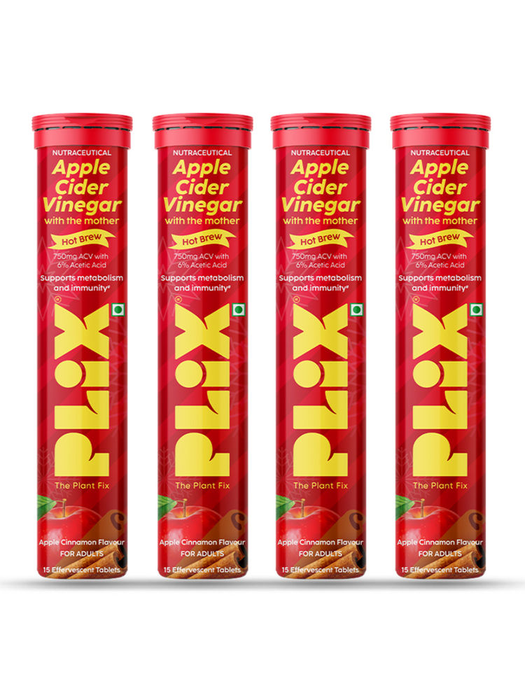 Plix The Plant Fix ACV Hot Brew Cinnamon Effervescent Tablets For Metabolism - Pack Of 4-picture-19
