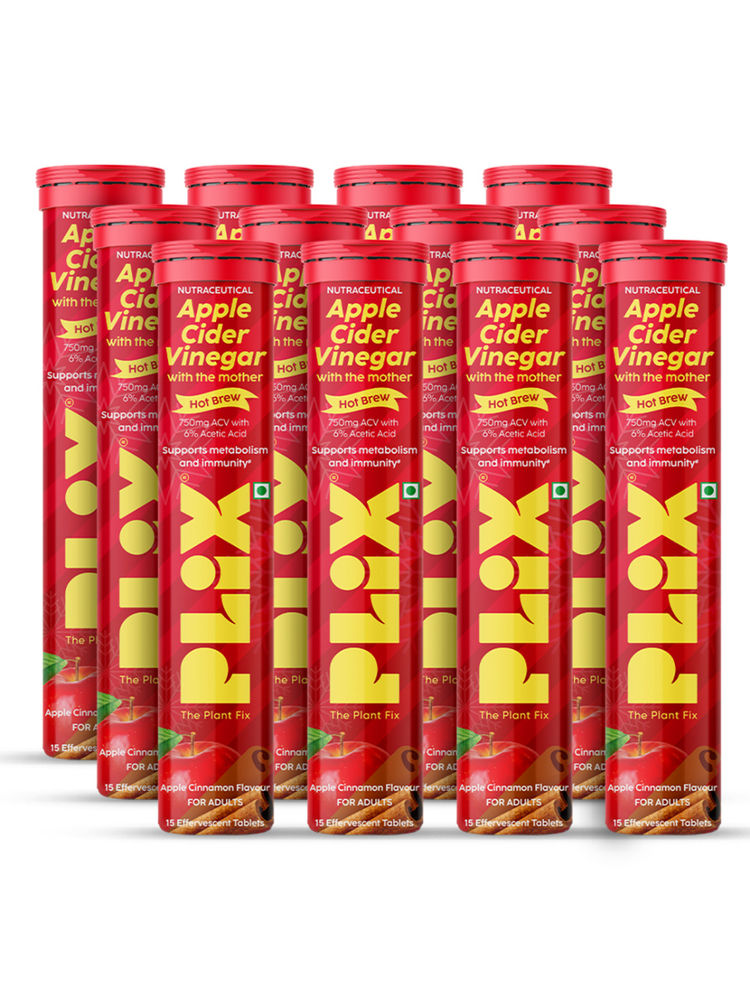 Plix The Plant Fix ACV Hot Brew Cinnamon Effervescent Tablets For Metabolism - Pack Of 12-picture-20