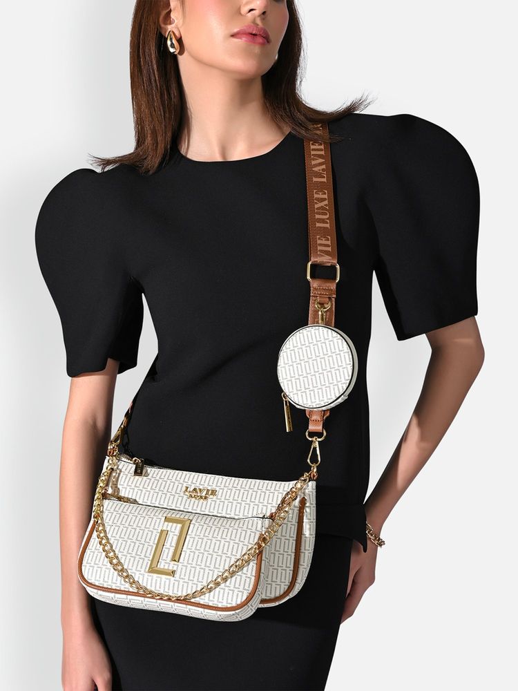 Lavie Luxe Women's Chunk Sling Bag (Off White) (S)-picture-41