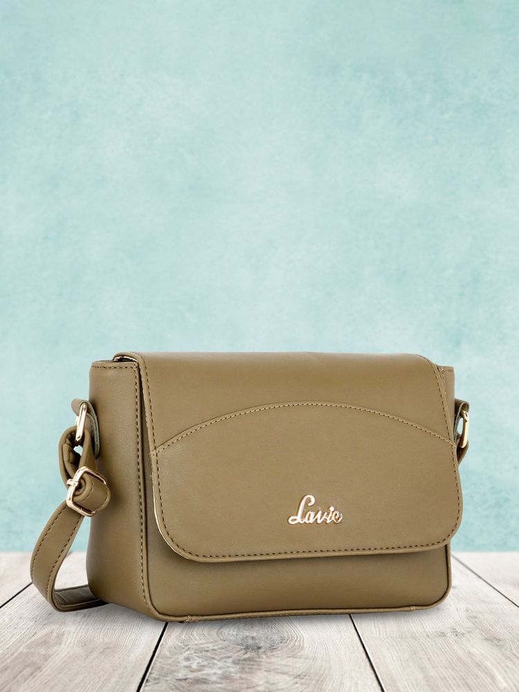 Lavie Women's Broxa Flap Over Sling Bag (Olive) (M)-picture-18