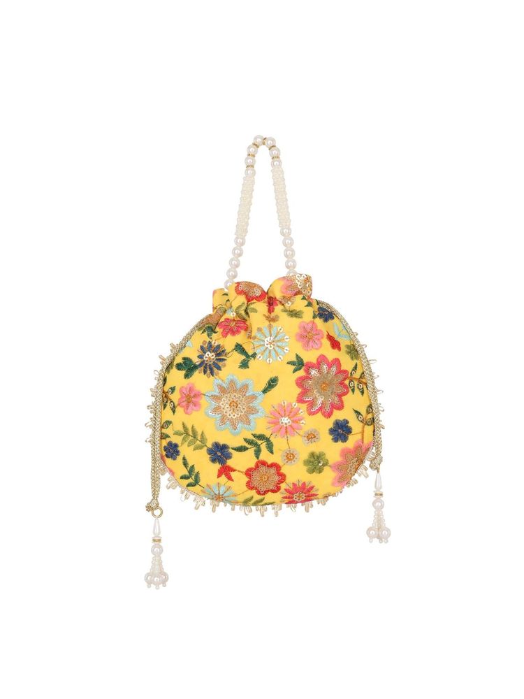 Lavie Jiya Floral Embriodered - Womens Potli (Ocher) (S)-image-43