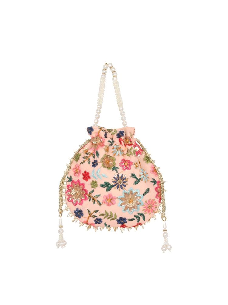 Lavie Jiya Floral Embriodered - Womens Potli (Lt Pink) (S)-image-30