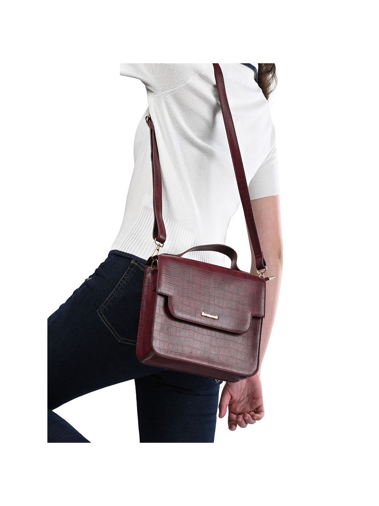 fastrack accessories Fastrack Maroon Compact Sling Bag for Women (M)-picture-13