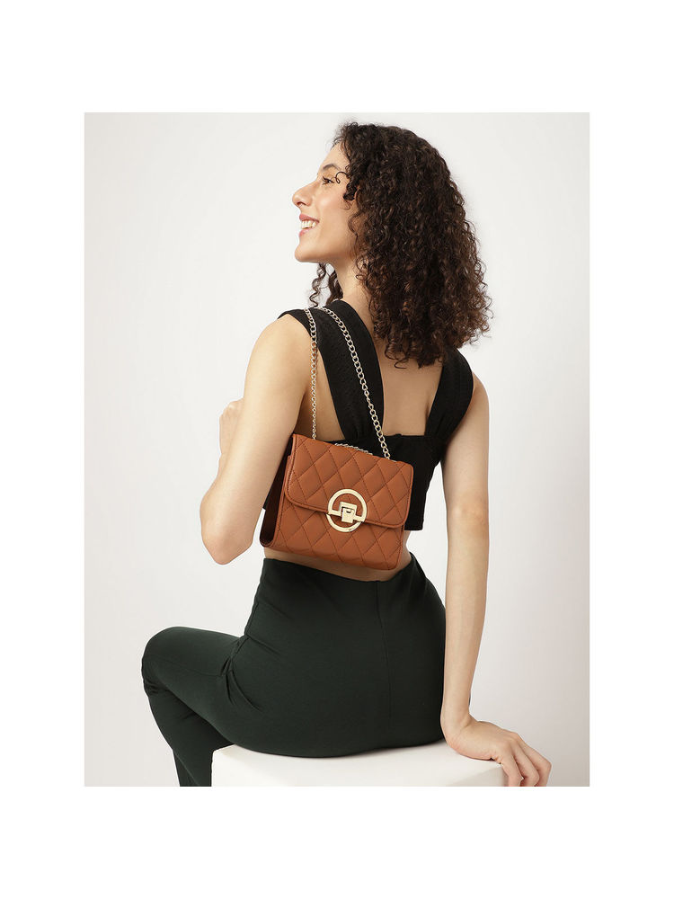 fastrack accessories Fastrack Brown Trendy Quilted Chic Sling Bag (S)-picture-31