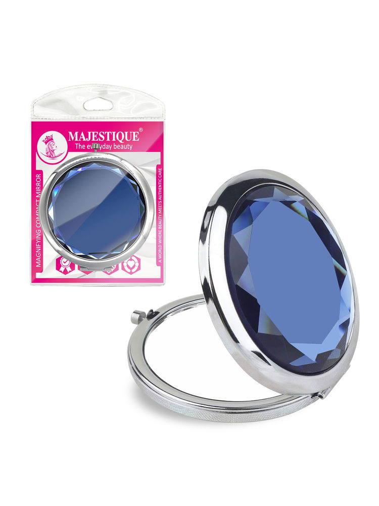 Majestique Crystal Edge Beauty Folding Mirror With Magnification (Color May Vary)