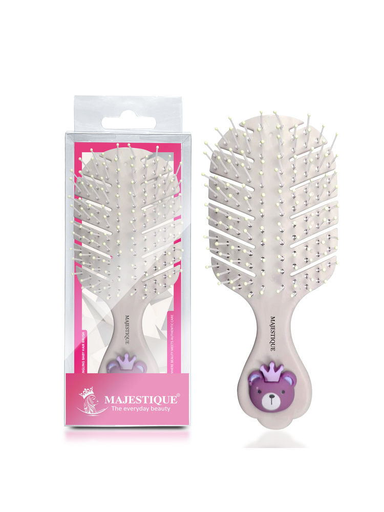 Majestique Small Hair Brush - Detangling Brush for Baby Kids, Women and Men - Color May Vary