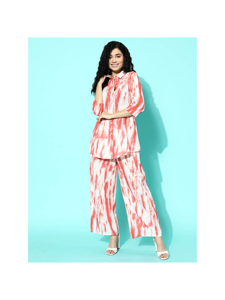 Gerua By Libas Coral cotton abstract printed night suit set (XS)-picture-14