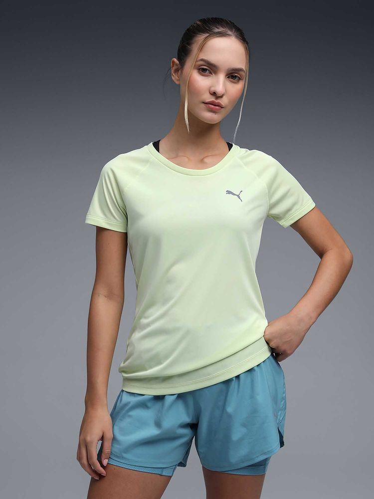 Puma Train All Day Women Green Crew Neck Slim Fit T-Shirt-image-7