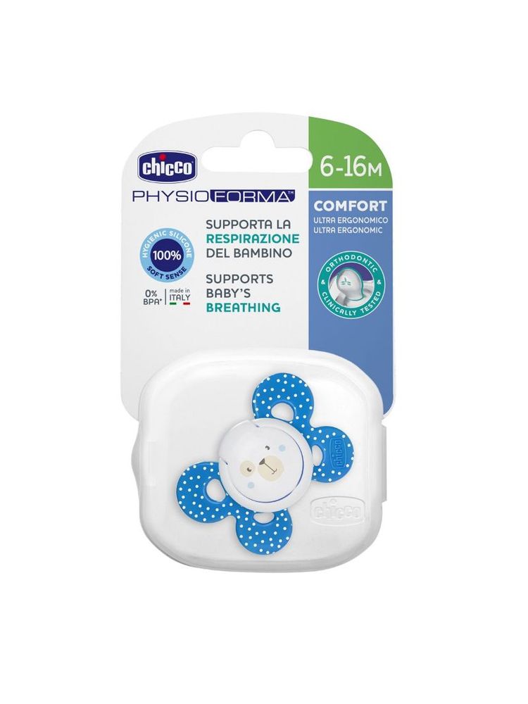 Chicco Physio Comfort Silicone Soother (6-16M) - Blue