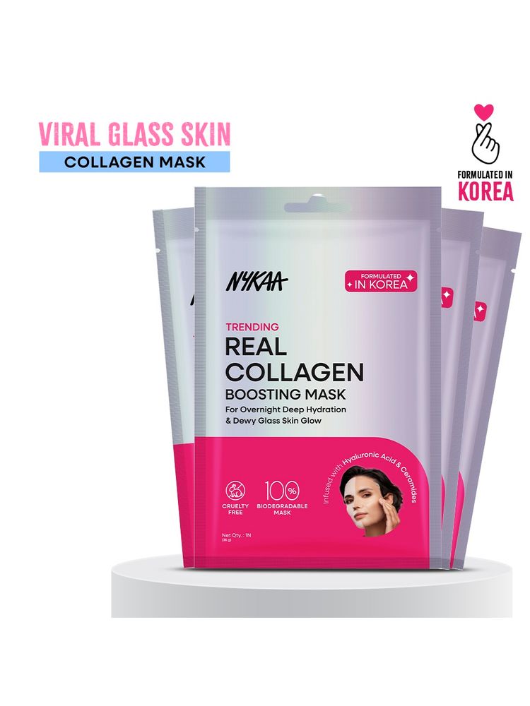 Nykaa Skin Real Collagen Mask- Brightens And Gives Dewy Skin Overnight-Formulated In Korea-Pack of 4-picture-16