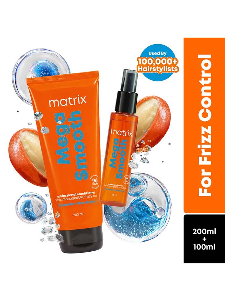 Matrix Mega Smooth Professional Conditioner & Serum For Frizzy Hair, For All Hair Types - Big Pack