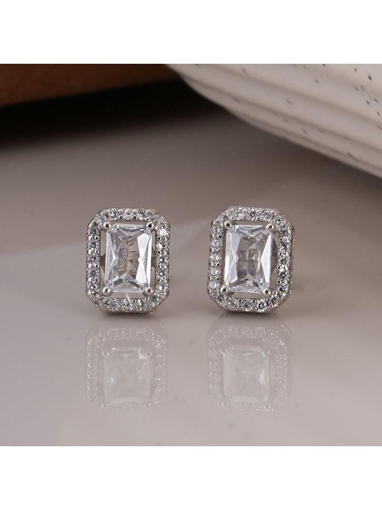 Palmonas 925 Sterling Silver Emerald Cut Crystal Stud Earrings-image-28