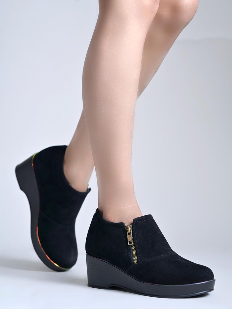Shoetopia Women Black Casual Boots-image-47