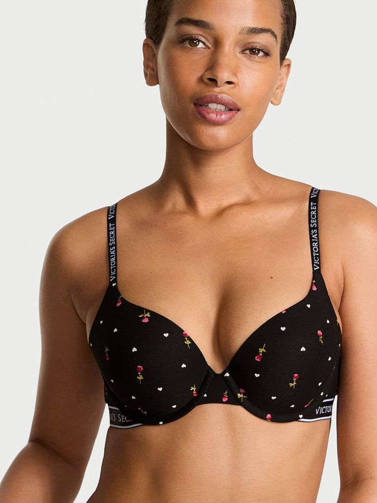 Victoria's Secret The T-Shirt Perfect Shape Cotton Push-Up Black Bra-image-10
