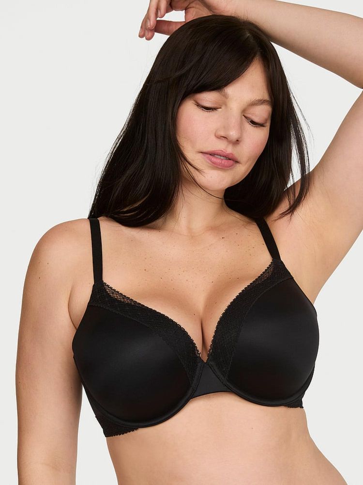 victoria's secret intimates Victoria's Secret Body by Victoria Perfect Shape Lace-Trim Push-Up Black Bra-picture-32