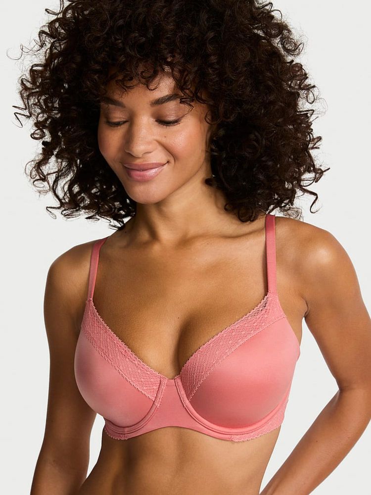 victoria's secret intimates Victoria's Secret Body by Victoria Lace-Trim Lightly Lined Demi Pink Bra-picture-38