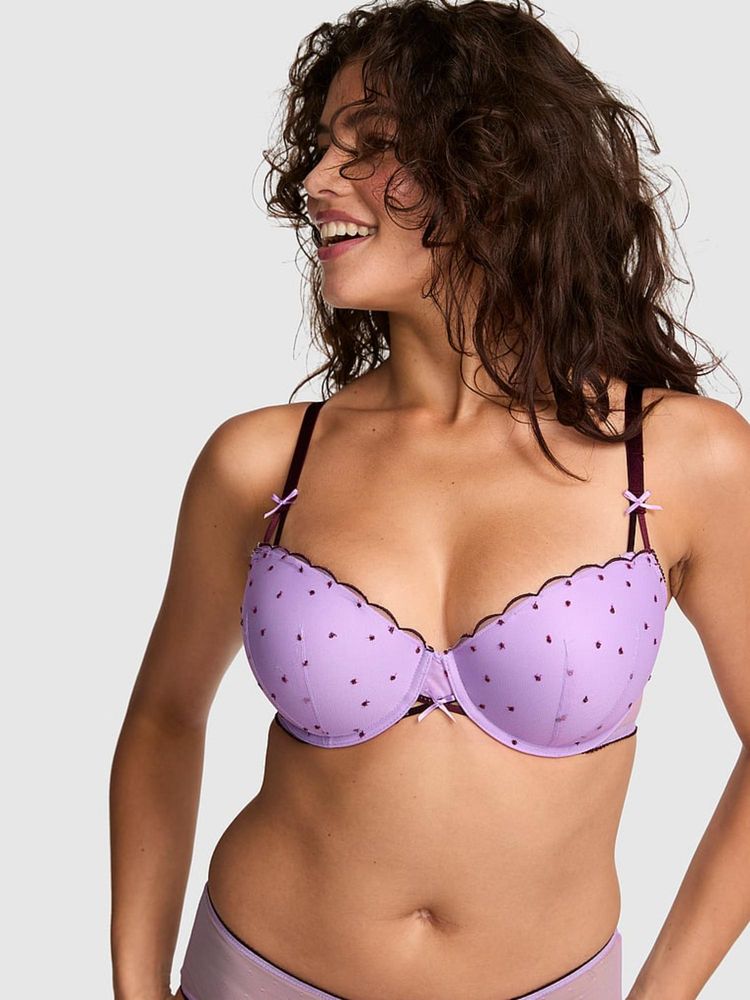 victoria's secret intimates Victoria's Secret PINK Wink Push-Up Balconette Purple Bra-picture-41