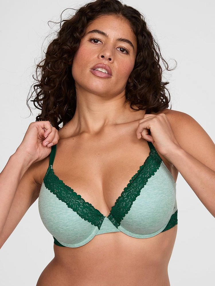 victoria's secret intimates Victoria's Secret PINK Wear Everywhere Push-Up Green Bra-picture-29