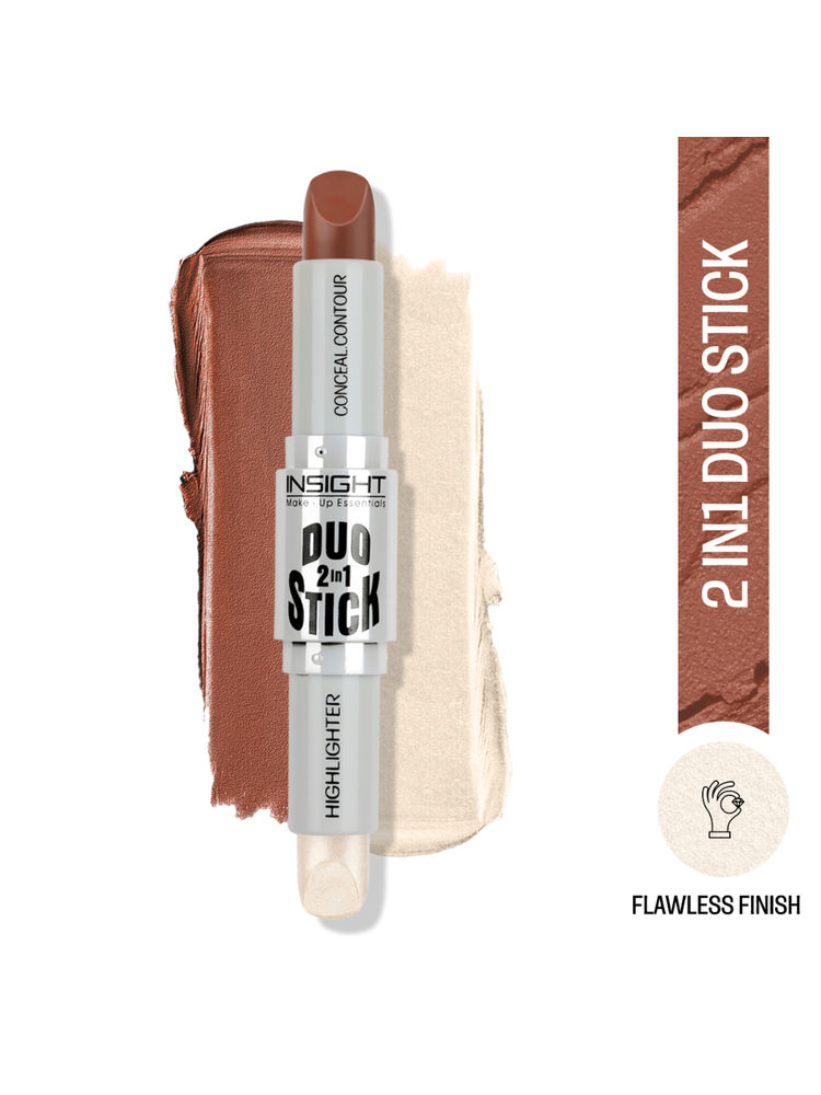 Insight Cosmetics Duo Stick 2 In 1 Contour & Highlighter, Crease Resistant, Long Wear