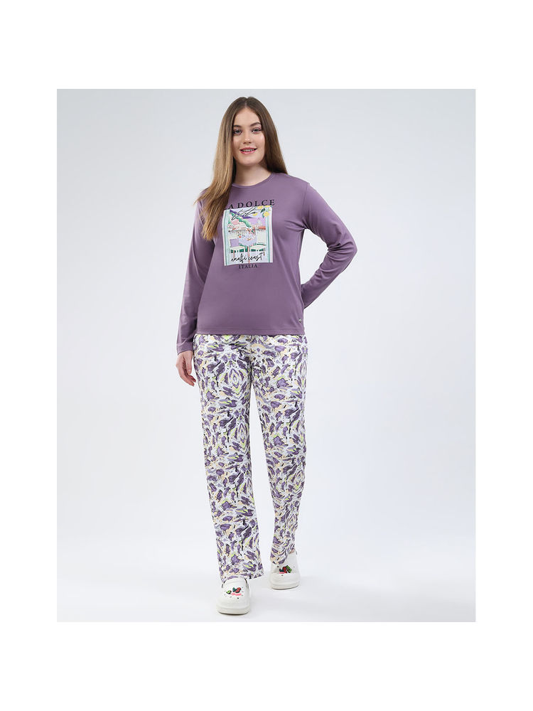 Monte Carlo Purple Women's Full Sleeve T-Shirt with Pajama-picture-12