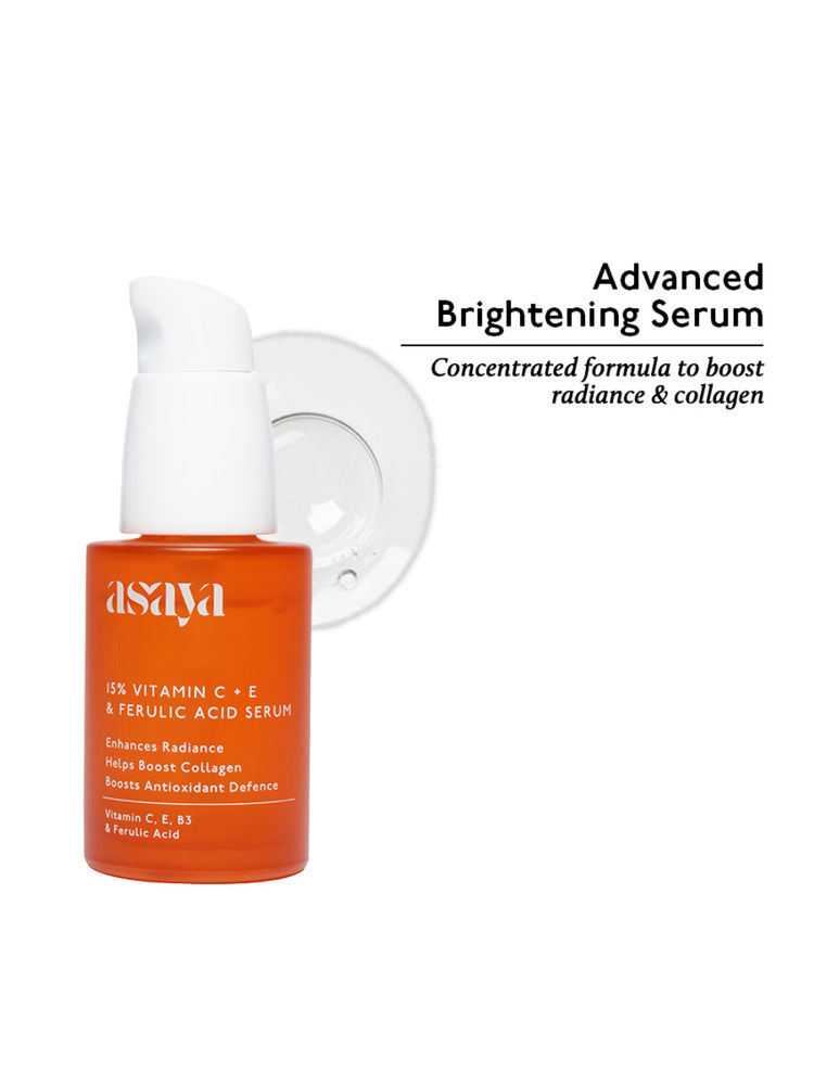 Asaya 15% Vitamin C + E Serum For Face With Ferulic Acid Lightweight Face Serum For Glowing Skin-picture-18
